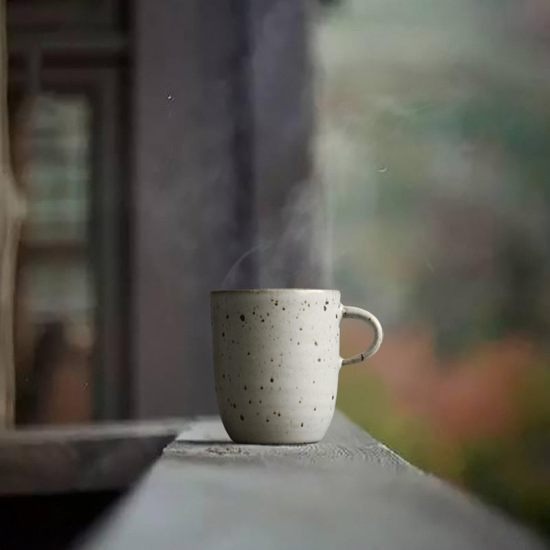 Handmade stoneware coffee cup set