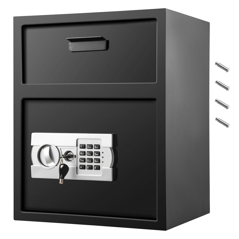 VEVOR Digital Depository Safe 1.7 Cubic Feet Made Of Carbon Steel Electronic Code Lock Depository Safe With Deposit Slot With Two Emergency Keys Depository Box For Home Hotel Restaurant And Office