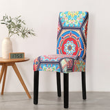 Bohemian Style Elastic Chair Covers Cover Dining Table Restaurant Home Dining Chair Cover