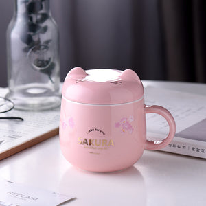 Cartoon cat ceramic coffee cup
