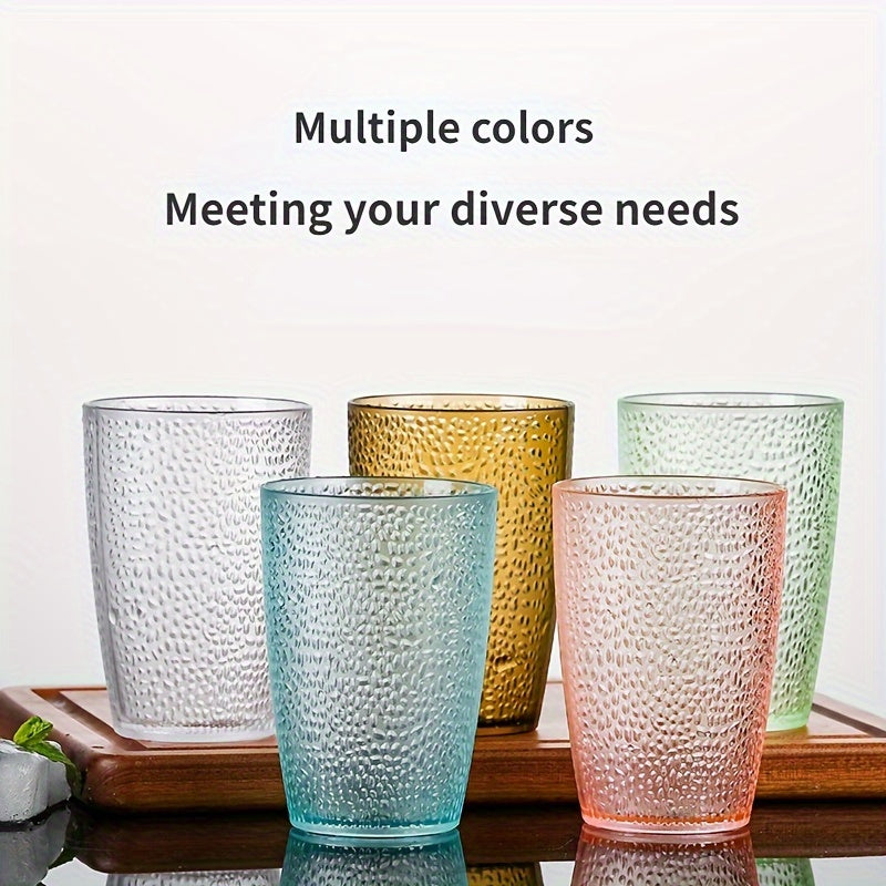 5pcs Cup Plastic Transparent Colorful Water Cup Creative Anti-fall High Temperature Home Set Restaurant Beer Drinking Water Cup Tea Cup Durable, Transparent Colorful Water Cup, Suitable for Home, Restaurant, Beer, Drinking Te