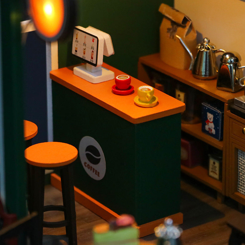 Coffee Shop Creative Style Doll House Assembly