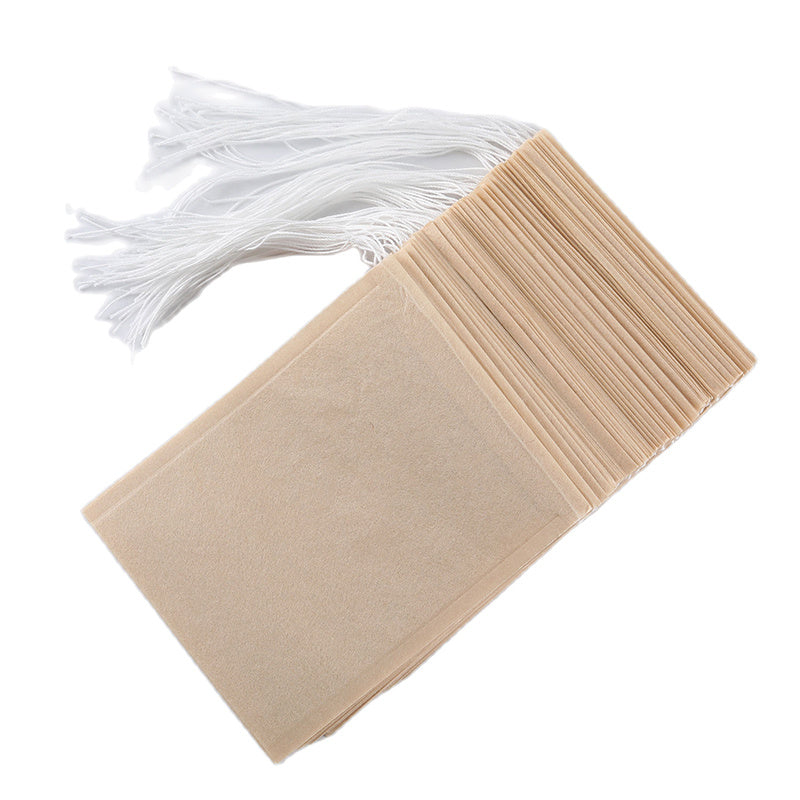 100pcs Natural Biodegradable Drawstring Filter Paper Bags for Coffee, Tea, and Food - Safe and  - Disposable Tea Brewer and Empty Tea Bag with Pine Leaf Powder and Herbs - Perfect for Brewing and Serving