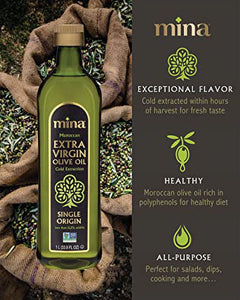 Moroccan Extra Virgin Olive Oil, 33.8 Fl Oz, Cold Extracted, High Polyphenol, Single Origin Also Great for Cooking