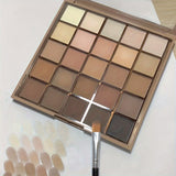 25-Shade Matte Eyeshadow Palette - Neutral Grey & Brown Earth Tones, Coffee & Chocolate Inspired Shades with Velvety Finish for Versatile, Natural to Dramatic Makeup Looks