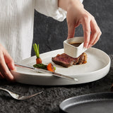 Ceramic Round Triangle Belt Saucer Dish Special Steak Plate For Western Restaurant