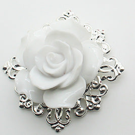 Rose Flower Napkin Button Silver Plated High-end Hotel Western Restaurant