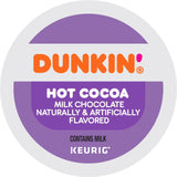 Dunkin Donuts Hot Cocoa K Cup Pack of 22 Single Serve Milk Chocolate Pods