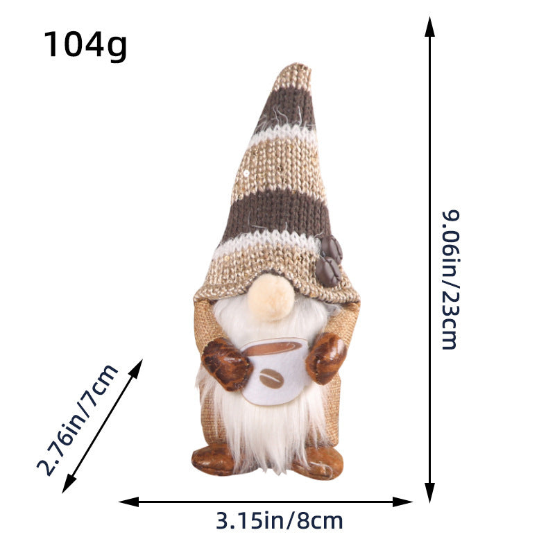 Coffee Rudolf Faceless Doll  Doll