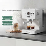 Small Commercial Coffee Machine Simple Control Panel Italian Semi-Automatic Coffee Machine Can Make Milk Foam Latte Americano
