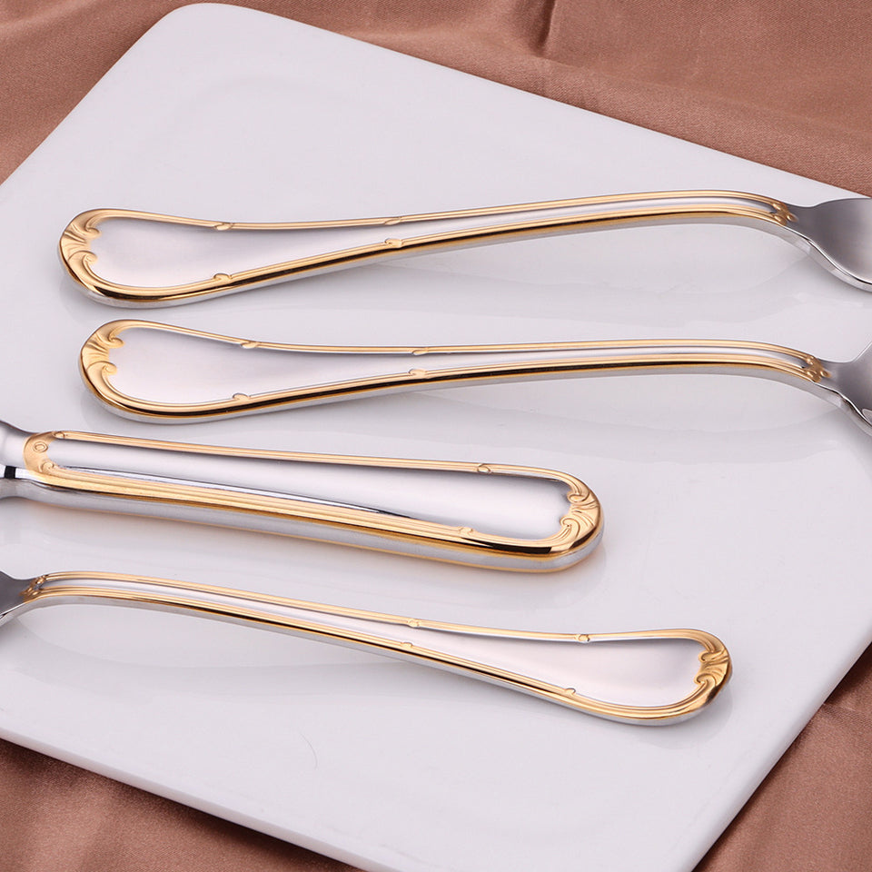 Knife Fork And Spoon Hotel Restaurant Western Tableware Household Light Luxury Tableware Set
