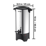 VEVOR Commercial Coffee Urn 50 Cup Stainless Steel Coffee Dispenser Fast Brew