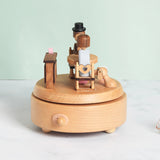 Afternoon Coffee Shop Couple Tanabata Home Decoration Wooden Music Box