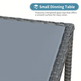 Outdoor 5-Piece Furniture Set, All-weather Rattan Wicker Conversation Set, Grey PE Woven Chairs With Ottoman And Coffee Table, For Patios, Balconies, And Gardens