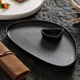Ceramic Round Triangle Belt Saucer Dish Special Steak Plate For Western Restaurant