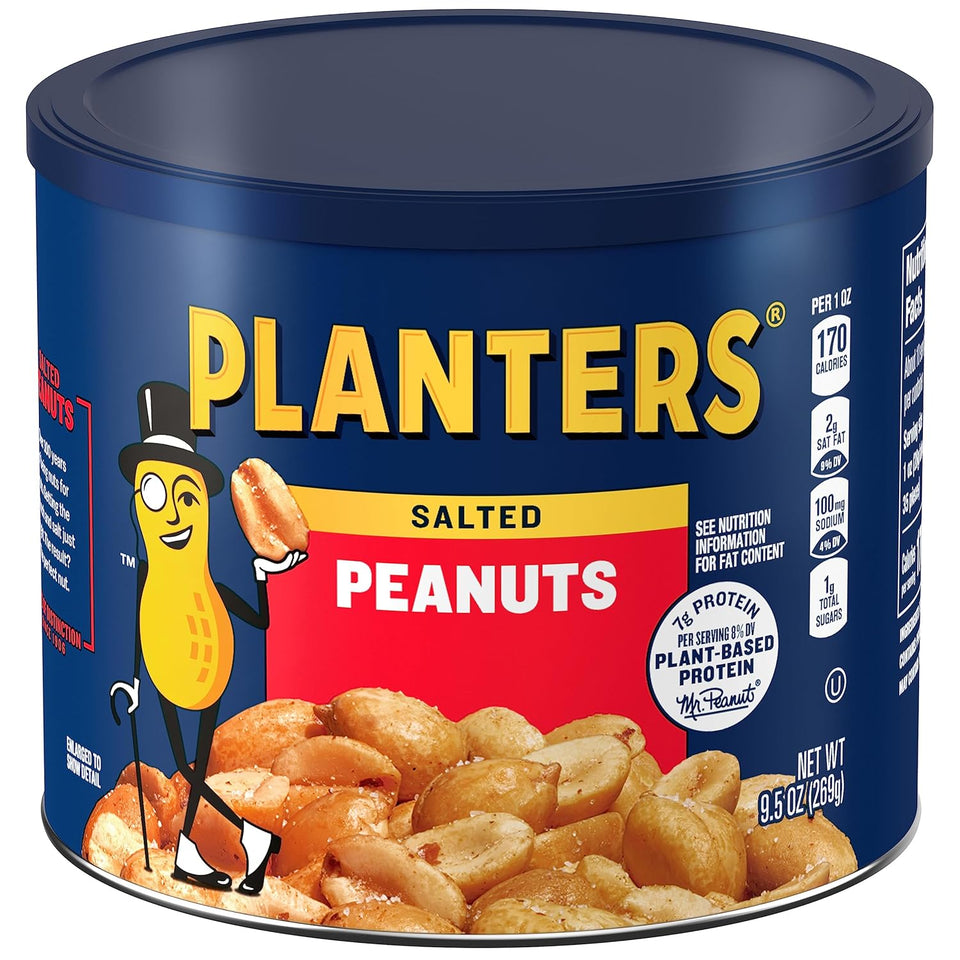 Peanuts, Lightly Salted Peanuts, Dry Roasted, Snacks for Adults, (6 Ct Pack, 2.2 Lb Containers)