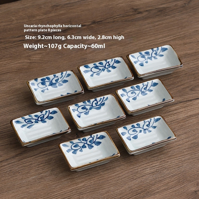 Rectangular Ceramic Commercial Specialty Store Gourmet Restaurant Dipped In Vinegar Soy Sauce Dish