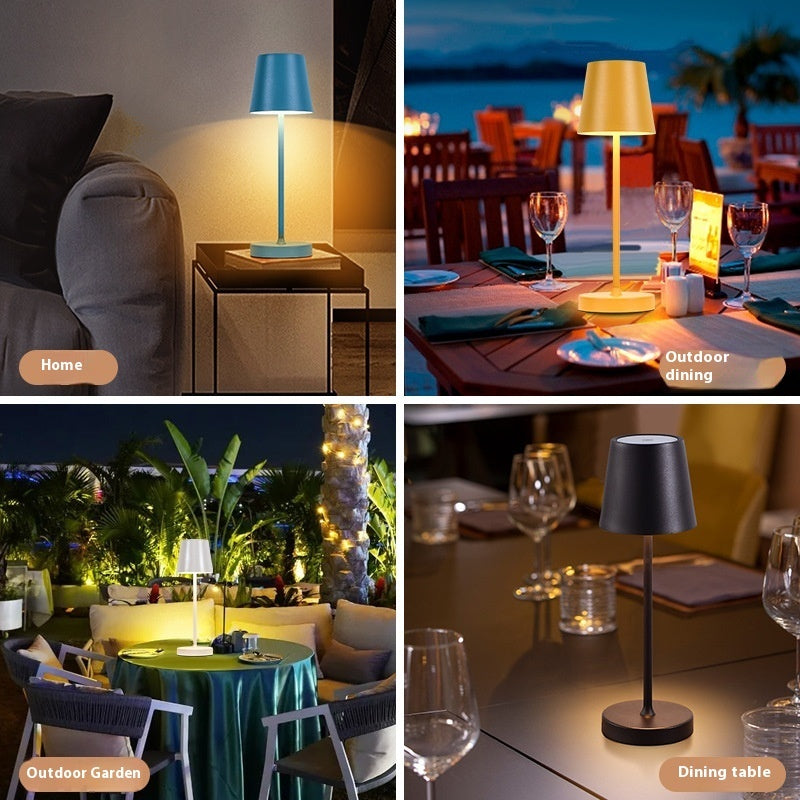 Table Lamp Touch Western Restaurant Desktop Atmosphere Led High Leg Metal Table Lamp