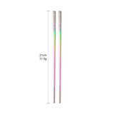 304 Stainless Steel Chopsticks Household Alloy Restaurant Color Laser Square-headed
