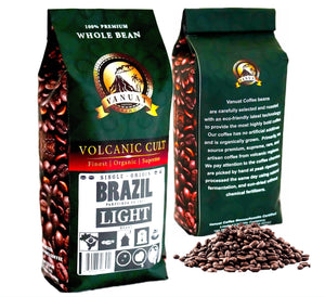 LIGHT ROAST Whole Bean Coffee Specialty Volcanic Organic Supreme Finest Artisan Beans for Drip Coffee Cold Brew Espresso French Press Turkish Brew from Vanuatu Sumatra Ethiopia Ethiopian Brazil Brazilian Kenya Kenyan Papua New Guinea Colomb