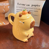 Mug Girl Drinking Bottle Cup With Lid Niche Design Coffee Cup