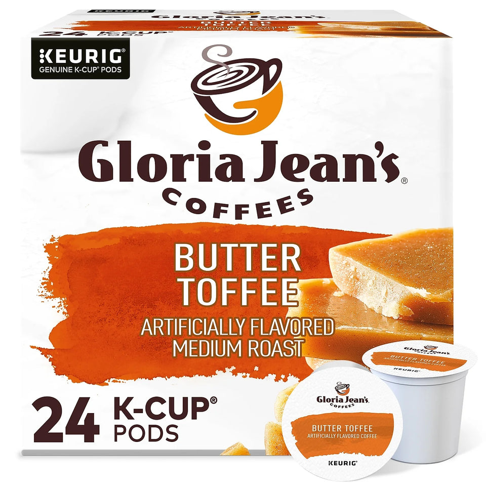 Gloria Jean'S Coffees Butter Toffee Coffee Keurig K-Cup Pods Medium Roast 24/Box 60051-012