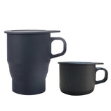 Creative Home Office Silicone Mug With Lid Folding Straw Coffee Cup Mug Custom Logo