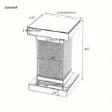 U-Can 11.8-inch Silver Square Mirror Coffee Table With Modern Diamond Edge Table In The Living Room, No Assembly Required