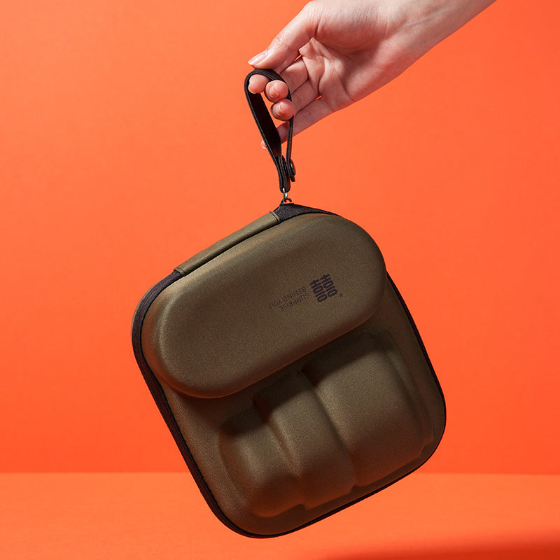 Portable hand made glass coffee cup coffee bag