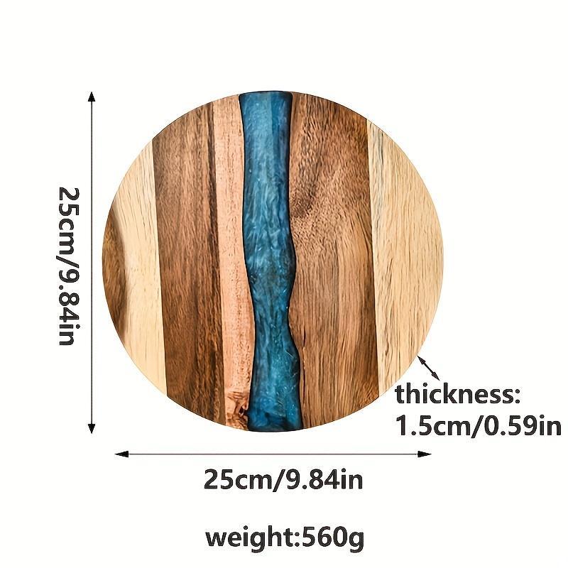 Acrylic Wood Resin Round Cutting Board Food Safe Kitchen Tray Suitable For Steak Snacks Fruits Ideal For Home And Restaurant
