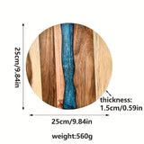 Acrylic Wood Resin Round Cutting Board Food Safe Kitchen Tray Suitable For Steak Snacks Fruits Ideal For Home And Restaurant