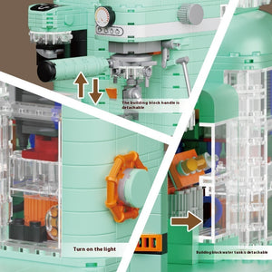 663008 Grinding Coffee Machine Building Block Model Ornaments Children's Assembled Toys