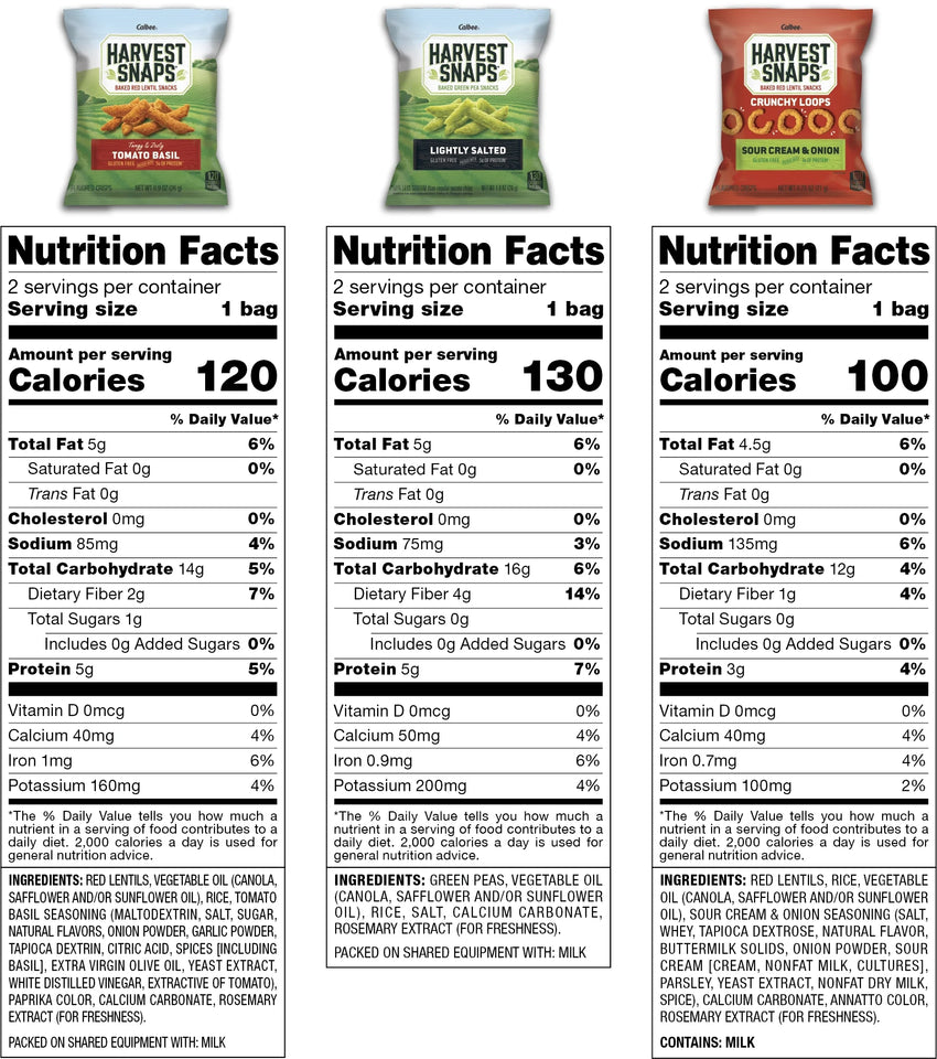 Variety Bag Baked Gluten Free Snacks, Veggie Crisps, 3 Flavors, 6 Bags, 5.3 Oz