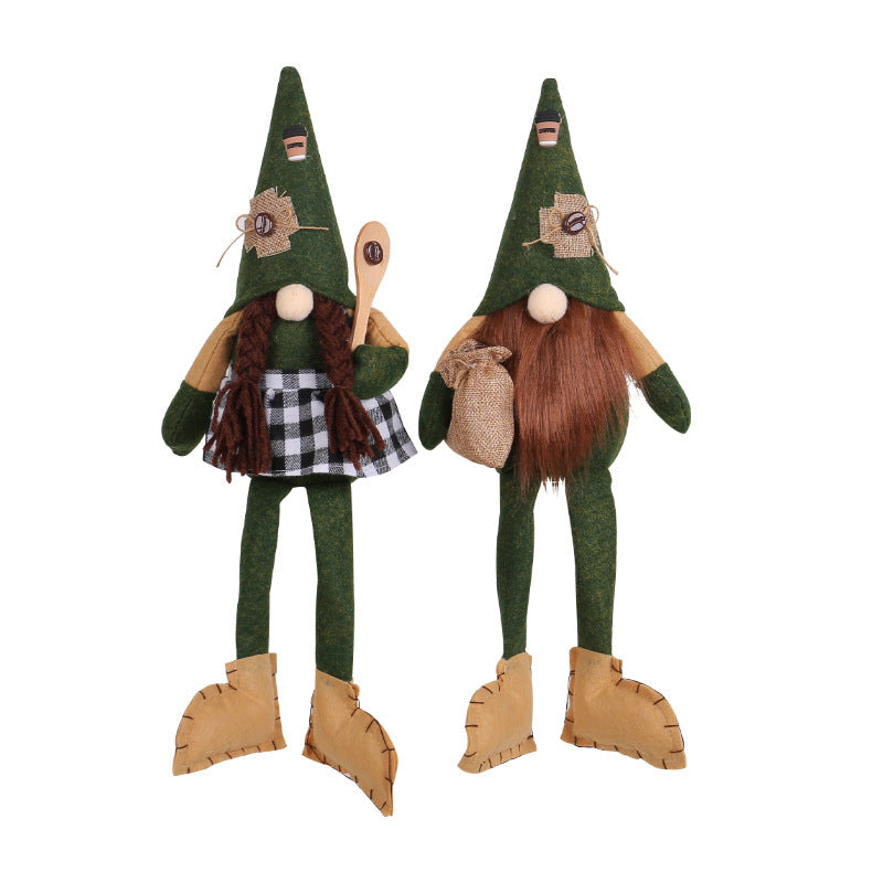 Coffee Long Leg Doll Decoration Ornaments