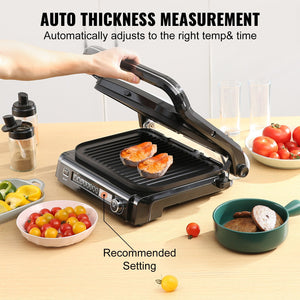 VEVOR 7 IN 1 Commercial Electric Griddle,  1800W Indoor Countertop Grill, Stainless Steel Restaurant Teppanyaki Grill With Non Stick Iron Cooking Plate,  Adjustable Temp Control 110V