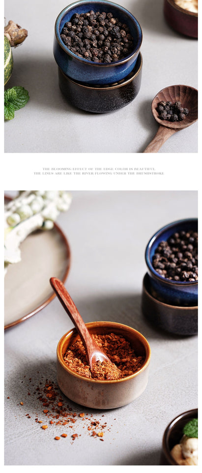 Ceramic Household Seasoning Plate Round Underglaze Japanese Restaurant Dipping Sauce Bowl