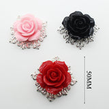 Rose Flower Napkin Button Silver Plated High-end Hotel Western Restaurant