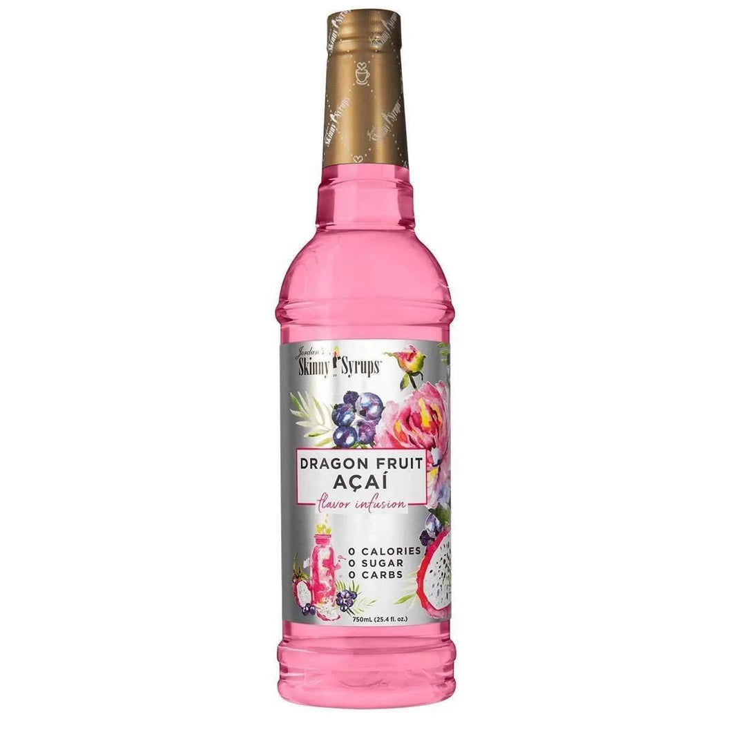 Jordans Skinny Syrups | Sugar Free Dragon Fruit Acai Syrup | Healthy Flavors with 0 Calories, 0 Sugar, 0 Carbs | 750Ml/25.4Oz Bottle
