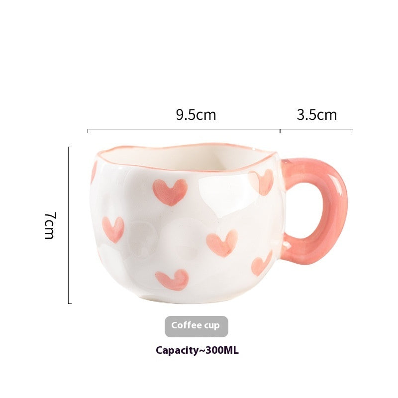 Cute Girl Heart Home Creative Hand-pinched Coffee Cup