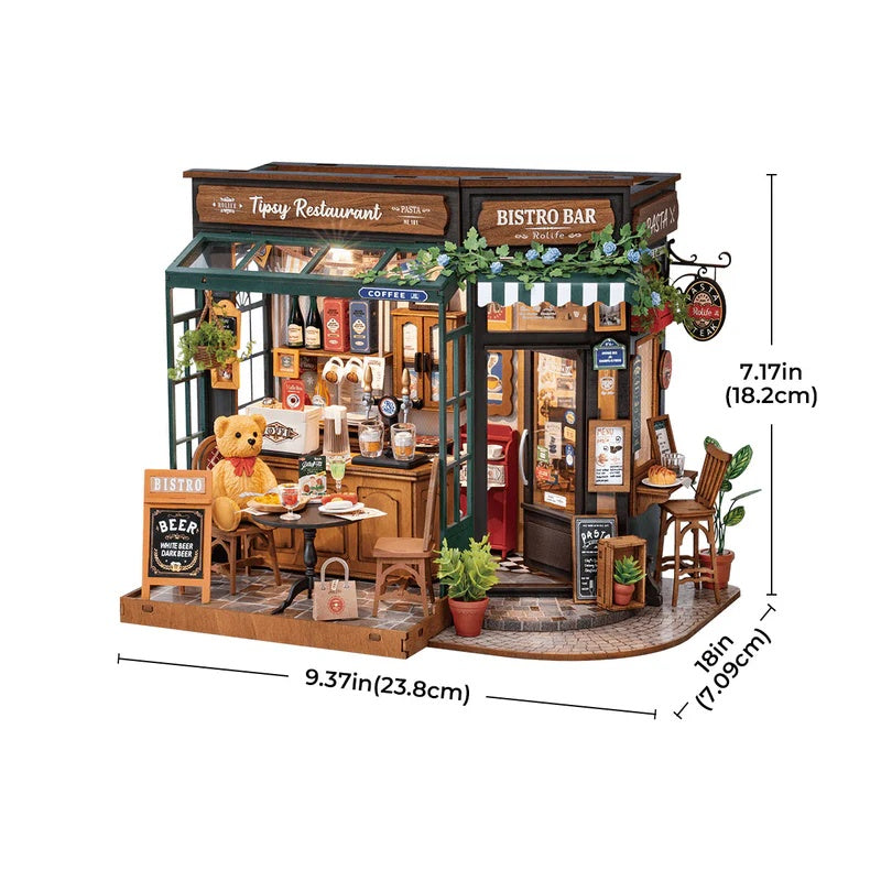 Rolife Tipsy Restaurant DIY Miniature House, Only Supports TK And Independent Website Platforms