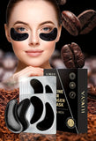 ILISYA 20 Pairs Black Coffee Eye Mask Patches with Collagen - Anti-Wrinkle, Firming & Moisturizing Under Eye Pads for Dark Circles and - Natural Plant Essence, Unisex, Hypoallergenic, Suitable for All Skin Types