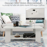 1pc 2-Tier Wooden Coffee Table With Storage Shelf, Cocktail Table For Living Room, Sturdy And Durable Home Furniture