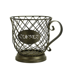Coffee cup storage basket