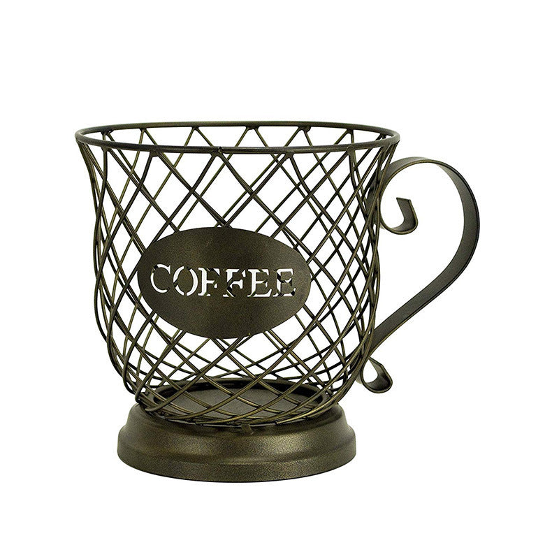Coffee cup storage basket