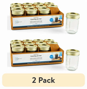 Large 32 Oz Mason Jars 12Pk, Regular Mouth Quart Canning Jars and Lids, Bulk Glass Jars for Canning Whole Fruits, Jarring Tomatoes, Pantry Organization, Home Décor