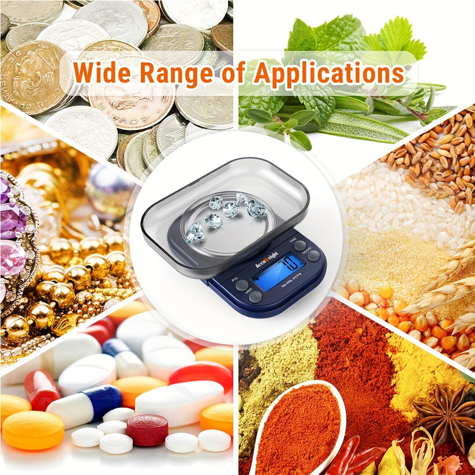 AccuWeight Digital Gram Scale for Weed with 300g/0.01g Limit Small Pocket Coffee Scale with High Accuracy, School Powder Jewelry Scale with Tare and Calibration for Kitchen Food Scale, father gift