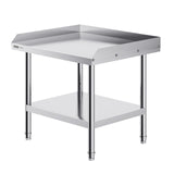Stainless Steel Work Table, 24 X 28 X 26 Inch Commercial Food Prep Worktable, 3-Sided Backsplash Heavy Duty Prep Worktable, Metal Work Table With Adjustable Height For Restaurant Home Hotel
