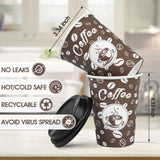 Paper Cups, to Go Hot Cups Disposable Cups with Lids, 12 Oz 50 Count