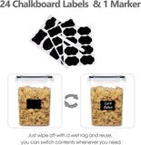 Airtight 14Pcs Food Storage Container Set - for Cereal, Sugar, Snacks & Rice