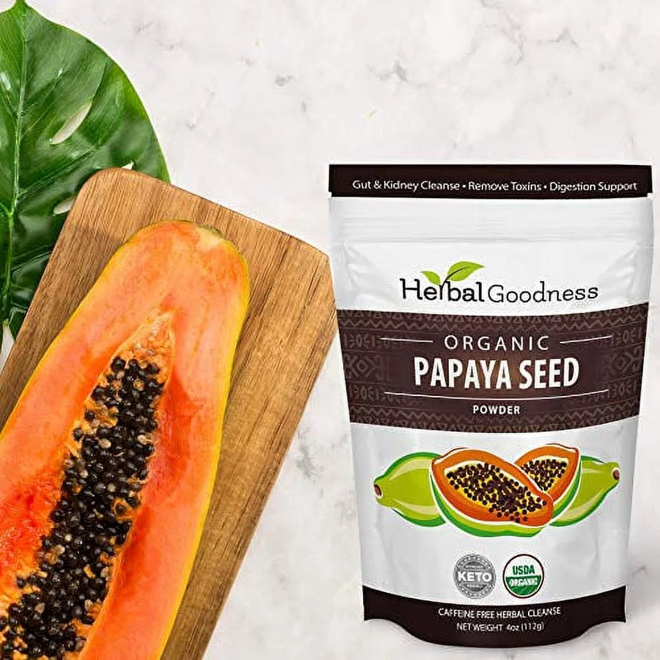 Papaya Seed Powder - Digestive Enzyme Support, Gut Health, Kidney Detoxification, 4 oz, Herbal Supplement